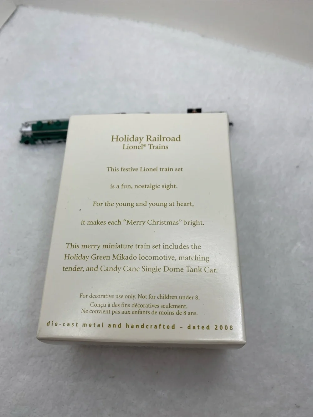 Hallmark Keepsake Holiday Railroad Lionel Trains 2008 set of 3 Ornaments Collect